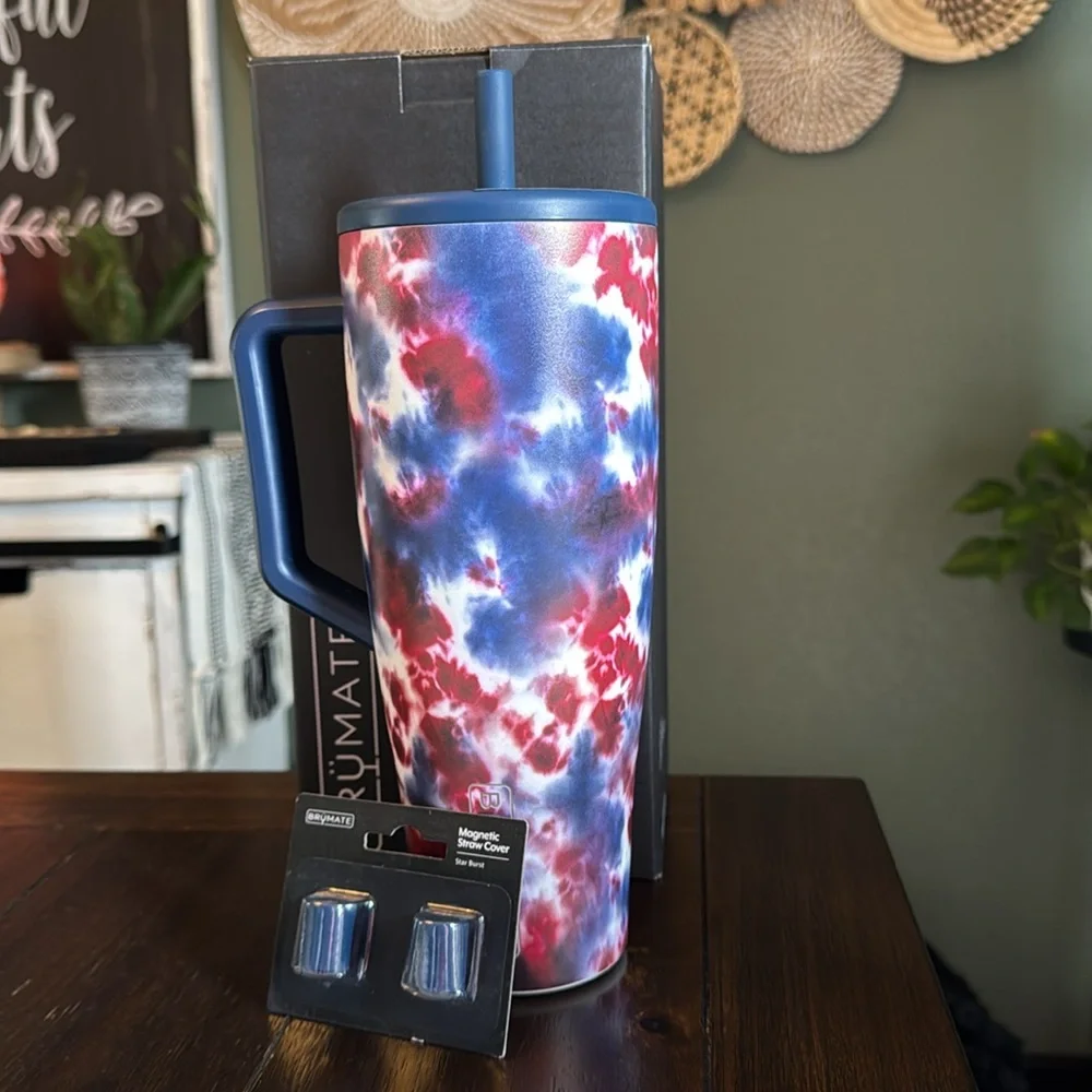 BruMate Era 40oz in Limited Edition Star Burst with straw covers! New!!